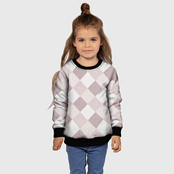 Свитшот детский Геометрический светло коричневый узор квадраты, цвет: 3D-черный — фото 2