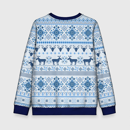 Детский свитшот Blue sweater with reindeer / 3D-Синий – фото 2