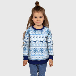 Свитшот детский Blue sweater with reindeer, цвет: 3D-синий — фото 2