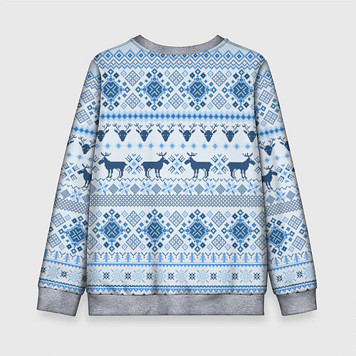 Детский свитшот Blue sweater with reindeer / 3D-Меланж – фото 2