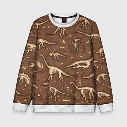 Свитшот детский Dinosaurs bones, цвет: 3D-белый