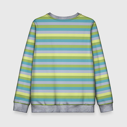 Детский свитшот Серый и лимонный полосатый / 3D-Меланж – фото 2
