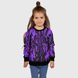 Свитшот детский Демонический доспех фиолетовый, цвет: 3D-черный — фото 2