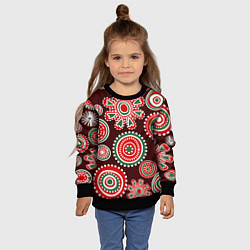 Свитшот детский Новогодний принт красный, цвет: 3D-черный — фото 2