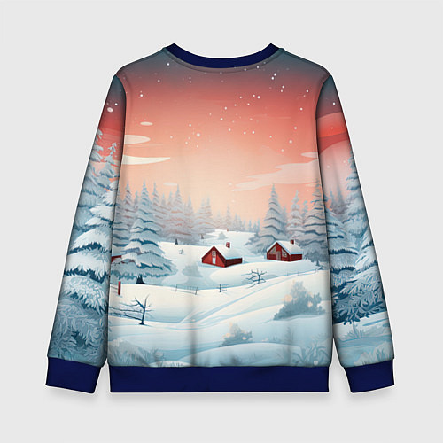 Детский свитшот Погружение в зимнюю атмосферу / 3D-Синий – фото 2