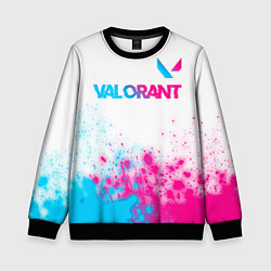 Свитшот детский Valorant neon gradient style посередине, цвет: 3D-черный