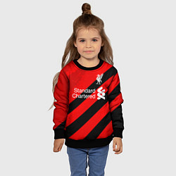 Свитшот детский Ливерпуль - красные полосы, цвет: 3D-черный — фото 2