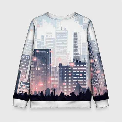 Детский свитшот Безмятежный город / 3D-Белый – фото 2