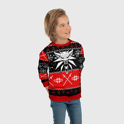 Свитшот детский The Witcher christmas sweater, цвет: 3D-красный — фото 2