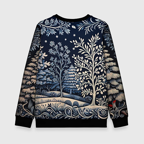 Детский свитшот Ледяные узоры нового года / 3D-Черный – фото 2