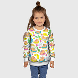 Свитшот детский Капибары на отдыхе, цвет: 3D-белый — фото 2