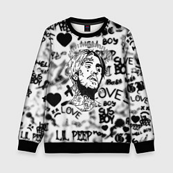 Свитшот детский Lil peep автограф, цвет: 3D-черный