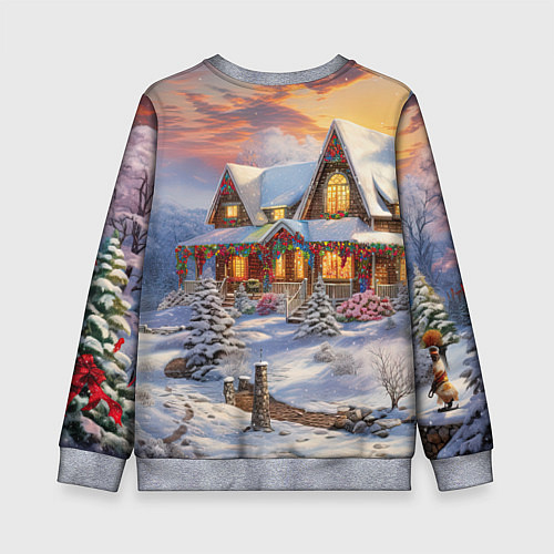 Детский свитшот Звездная полночь подарков / 3D-Меланж – фото 2