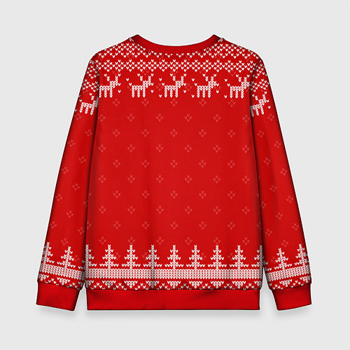 Детский свитшот Новогодний Богдан: свитер с оленями / 3D-Красный – фото 2
