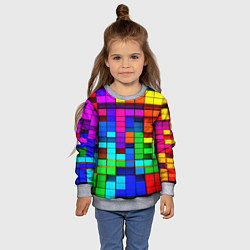 Свитшот детский Радужный кубизм, цвет: 3D-меланж — фото 2