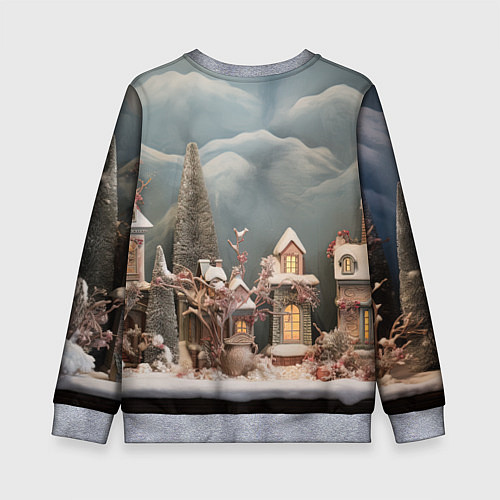 Детский свитшот Рождественские огни на деревьях / 3D-Меланж – фото 2