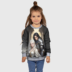 Свитшот детский Принцесса и её рыцарь, цвет: 3D-меланж — фото 2