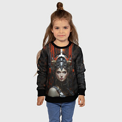 Свитшот детский Девушка-андроид в подпространстве, цвет: 3D-черный — фото 2