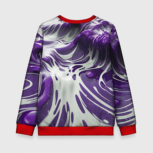 Детский свитшот Бело-фиолетовая краска / 3D-Красный – фото 2