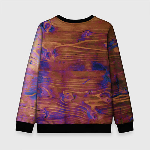 Детский свитшот Деревянная благородная текстура / 3D-Черный – фото 2