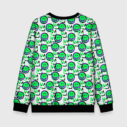 Детский свитшот The Crowned smiley / 3D-Черный – фото 2