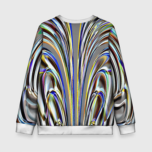 Детский свитшот Струйчатый перламутровый узор / 3D-Белый – фото 2