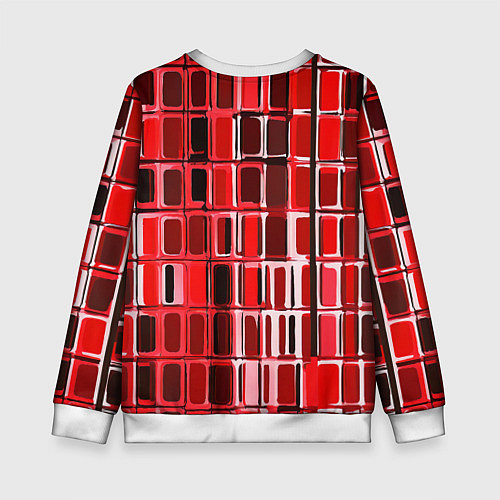 Детский свитшот Красные прямоугольники / 3D-Белый – фото 2