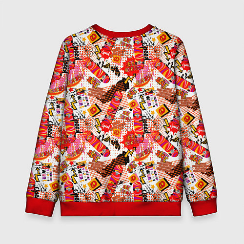 Детский свитшот Skate boarding / 3D-Красный – фото 2