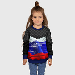 Свитшот детский Стёганные ромбы: русский хакер, цвет: 3D-синий — фото 2