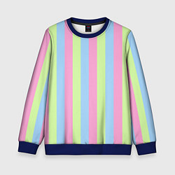 Детский свитшот Полосатый сине-зелёно-розовый