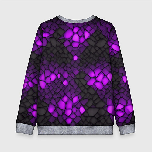 Детский свитшот Фиолетовый трескающийся камень / 3D-Меланж – фото 2