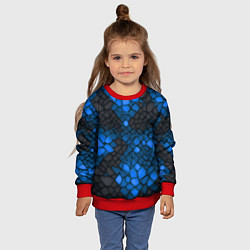 Свитшот детский Синий трескающийся камень, цвет: 3D-красный — фото 2