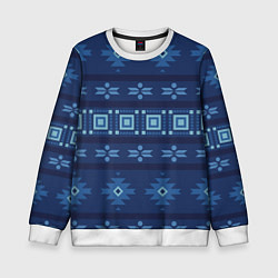 Свитшот детский Blue tribal geometric, цвет: 3D-белый