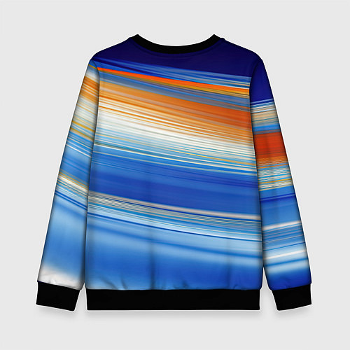 Детский свитшот Оранжевые и синий градиент / 3D-Черный – фото 2