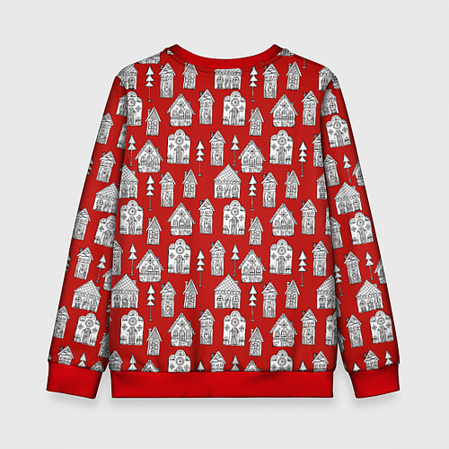 Детский свитшот Большой зеленый новогодний дракон / 3D-Красный – фото 2