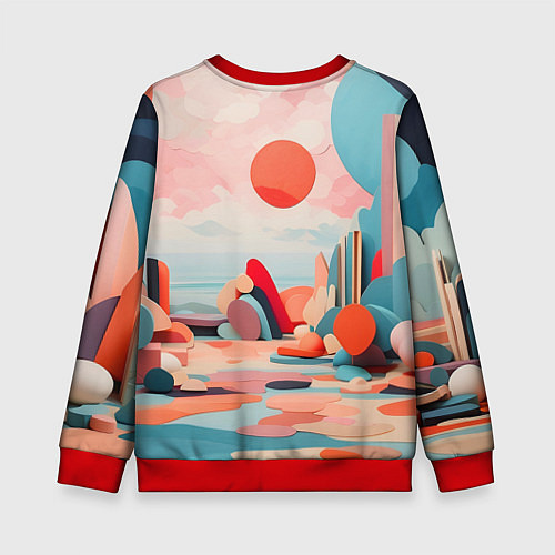 Детский свитшот Геометрия природы / 3D-Красный – фото 2
