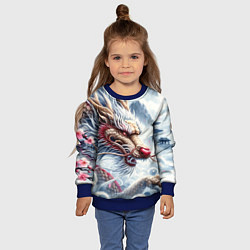 Свитшот детский Свирепый японский дракон - искусство, цвет: 3D-синий — фото 2