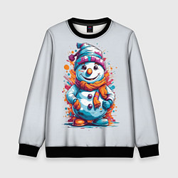 Детский свитшот Снеговик от нейросети