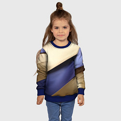 Свитшот детский Фиолетовая вставка на золотом фоне, цвет: 3D-синий — фото 2