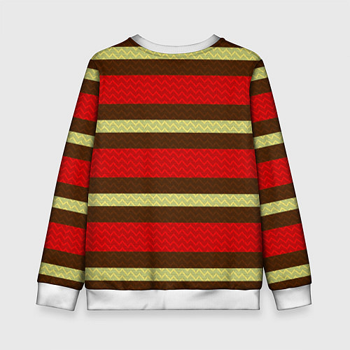 Детский свитшот Плетёная текстура змеиной расцветки / 3D-Белый – фото 2