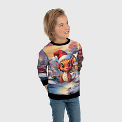 Свитшот детский Дракон снегозавр, цвет: 3D-черный — фото 2