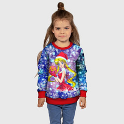 Свитшот детский Новогодняя Сейлор Мун, цвет: 3D-красный — фото 2
