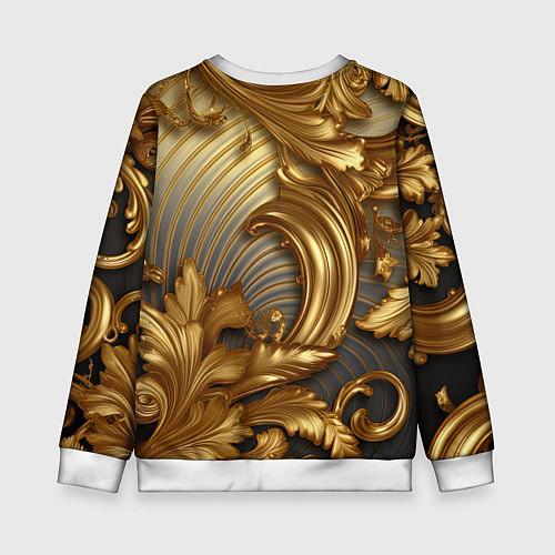 Детский свитшот Золотая текстура и абстракции / 3D-Белый – фото 2