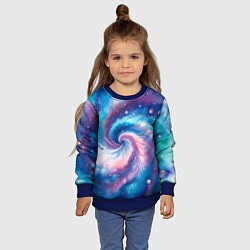 Свитшот детский Галактический тай-дай, цвет: 3D-синий — фото 2