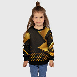 Свитшот детский Золотистая текстура абстракт, цвет: 3D-черный — фото 2