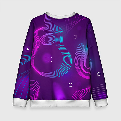 Детский свитшот Радио Новая Песня Фиолетовый стиль / 3D-Белый – фото 2
