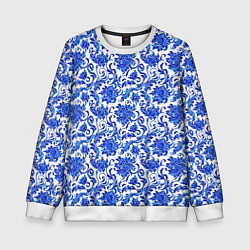 Свитшот детский Гжель классика, цвет: 3D-белый