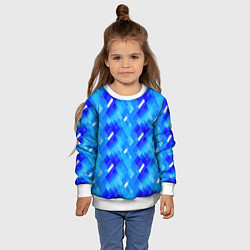 Свитшот детский Синее пиксельное полотно, цвет: 3D-белый — фото 2