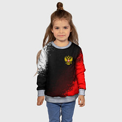 Свитшот детский Герб РФ краски империи, цвет: 3D-меланж — фото 2