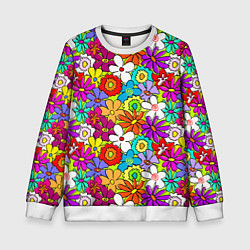 Свитшот детский Floral multicolour, цвет: 3D-белый